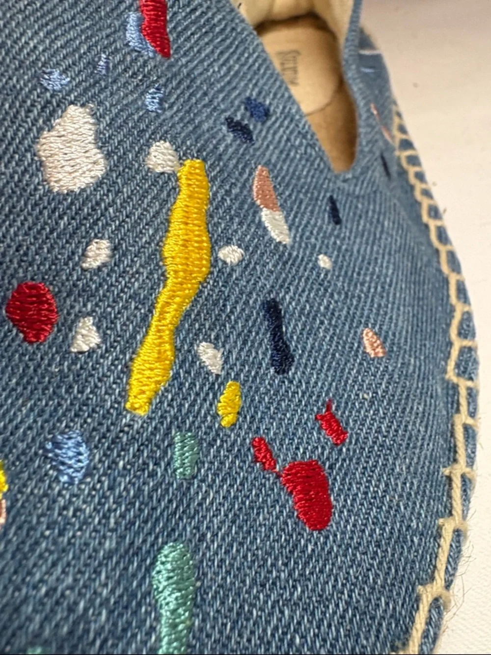 Soludos Blue embroidered espadrille Flats Size 10